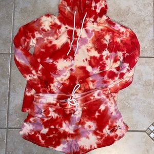 PJ SALVAGE “love makes the world go round” tye dye set